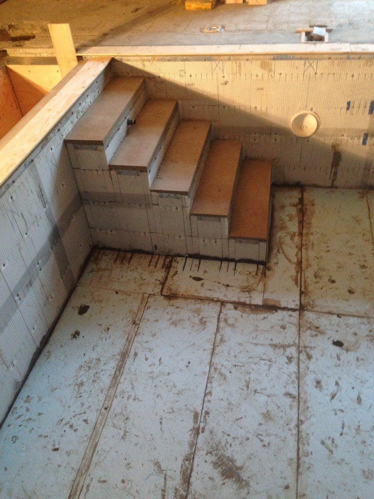 swimming pool steps in ICF pool shell