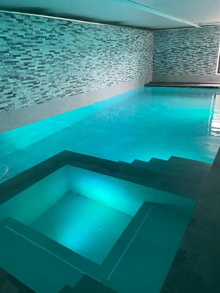 pool in new build ICF House ICF Swimming pool with integrated spa